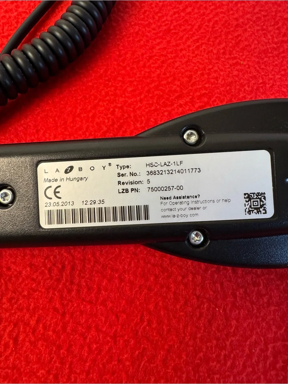 Lazy Boy HSC-LAZ-1LF La-Z-Boy 75000257-00 Recliner Lift Chair Remote / Works